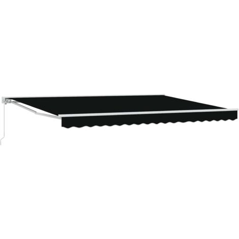 Toldo retráctil manual Negro 4 x 3 m