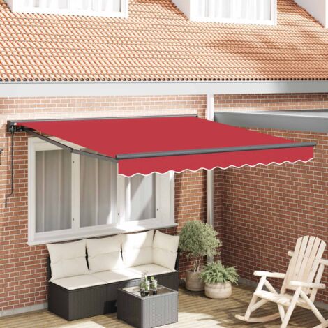 Toldo Retráctil Manual Rojo 350x250 cm tela