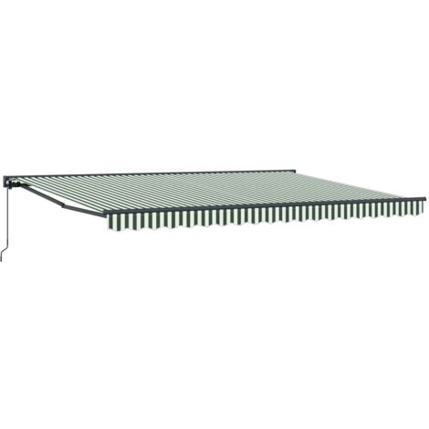 Toldo retráctil manual Verde y 4 x 3,5 m