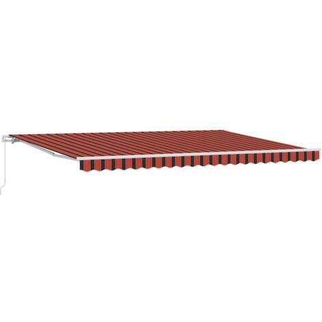Toldo Retráctil Naranja y Marrón 500 x 300 cm Tela y Metal