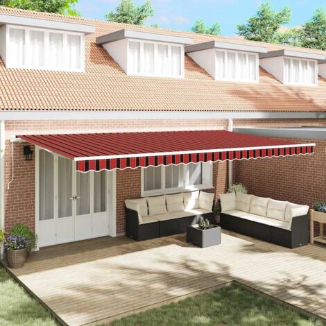 Toldo retráctil Naranja y Marrón 600 x 300 cm