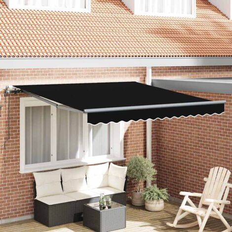 Toldo Retráctil Negro 350 x 250 cm tela
