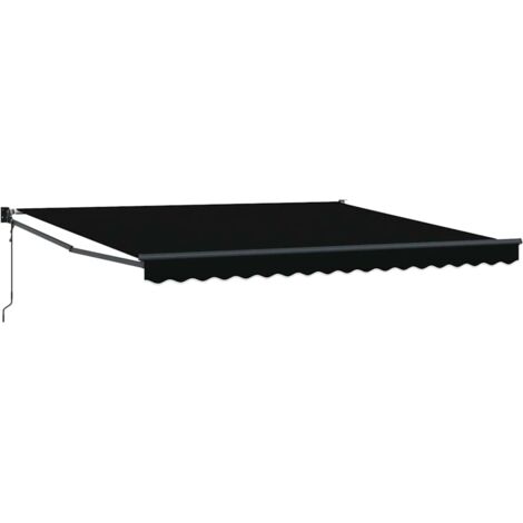 Toldo Retráctil Negro 400 x 300 cm Poliéster vidaXL