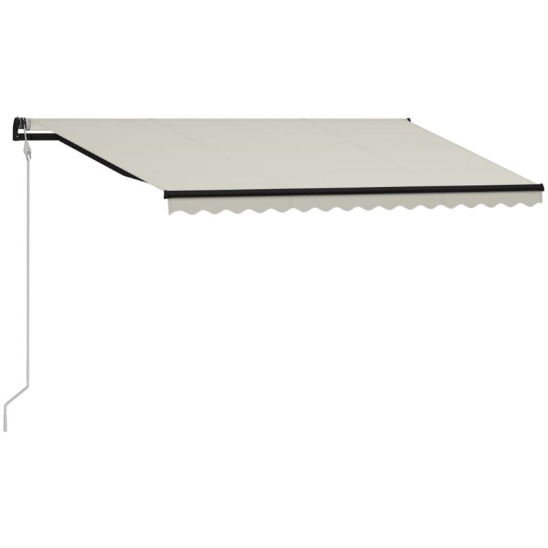 

vidaXL Toldo retráctil sensor de viento y LED color crema 400x300 cm - Crema