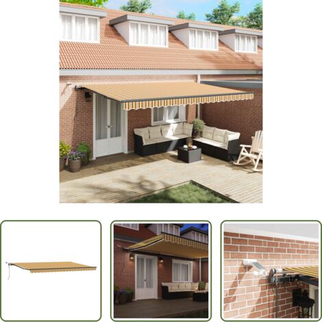 Toldo retráctil -  Tela de toldo con Multicolor 500 x 300 cm Poliéster