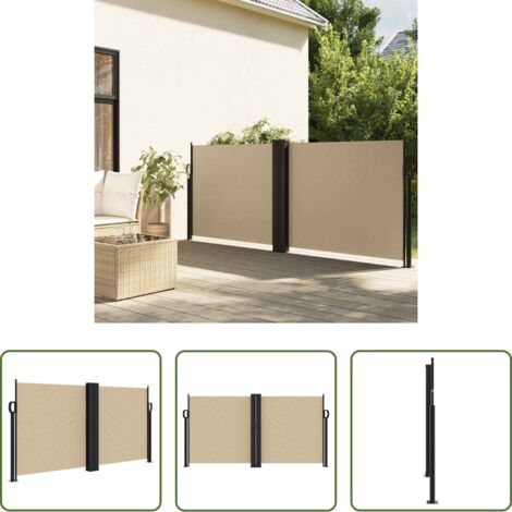 Toldo retráctil -  Toldo lateral retráctil beige 120x600 cm