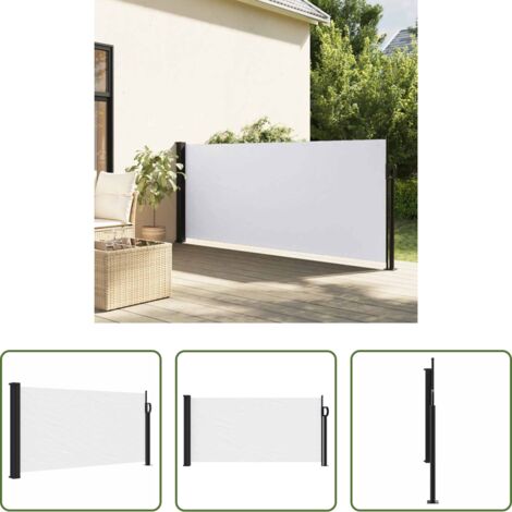 Toldo retráctil -  Toldo lateral retráctil blanco 100x500 cm