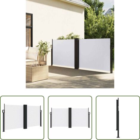 Toldo retráctil -  Toldo lateral retráctil blanco 120x1200 cm