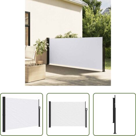 Toldo retráctil -  Toldo lateral retráctil blanco 140x500 cm