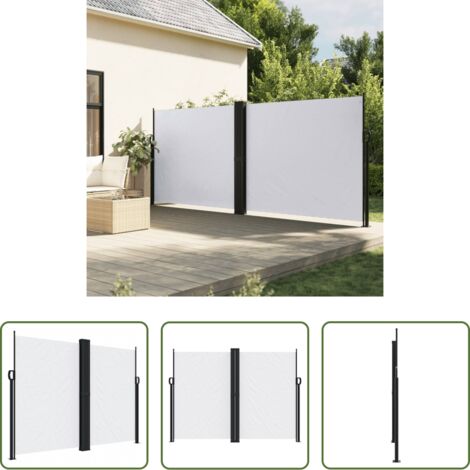 Toldo retráctil -  Toldo lateral retráctil blanco 180x600 cm