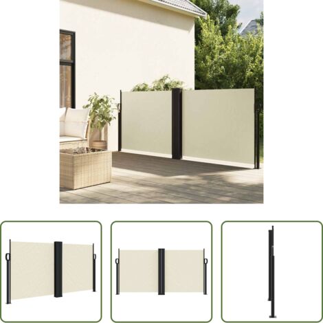 Toldo retráctil -  Toldo lateral retráctil crema 120x600 cm