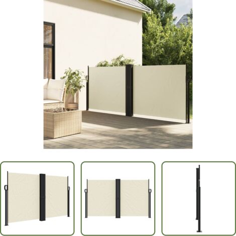 Toldo retráctil -  Toldo lateral retráctil crema 140x600 cm