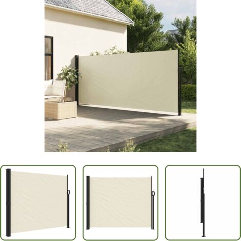 Toldo retráctil -  Toldo lateral retráctil crema 160x500 cm