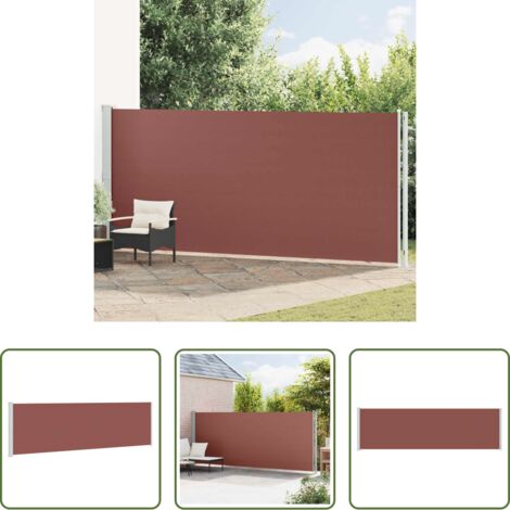 Toldo retráctil -  Toldo lateral retráctil de jardín marrón 180x600 cm