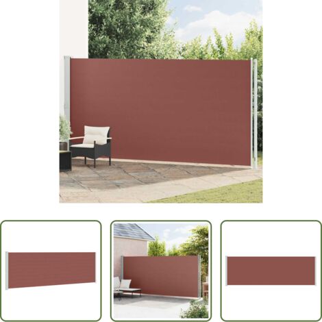 Toldo retráctil -  Toldo lateral retráctil de jardín marrón 200x600 cm