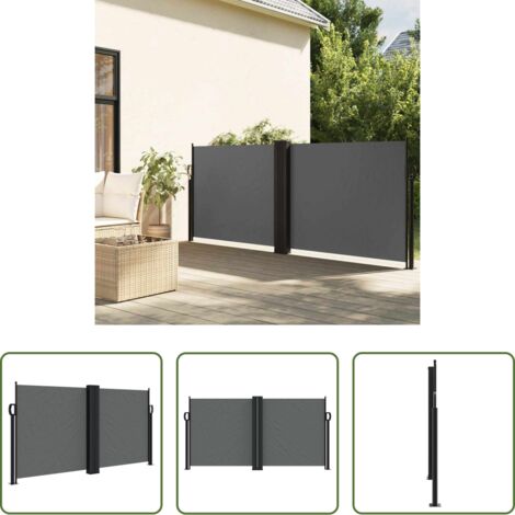 Toldo retráctil -  Toldo lateral retráctil gris antracita 120x600 cm