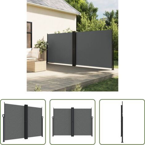 Toldo retráctil -  Toldo lateral retráctil gris antracita 180x600 cm