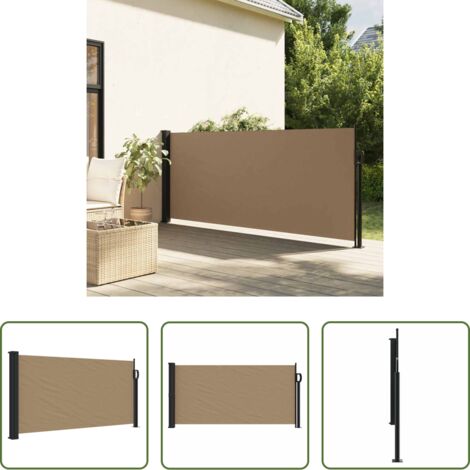 Toldo retráctil -  Toldo lateral retráctil gris taupe 100x500 cm