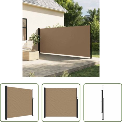 Toldo retráctil -  Toldo lateral retráctil gris taupe 180x600 cm