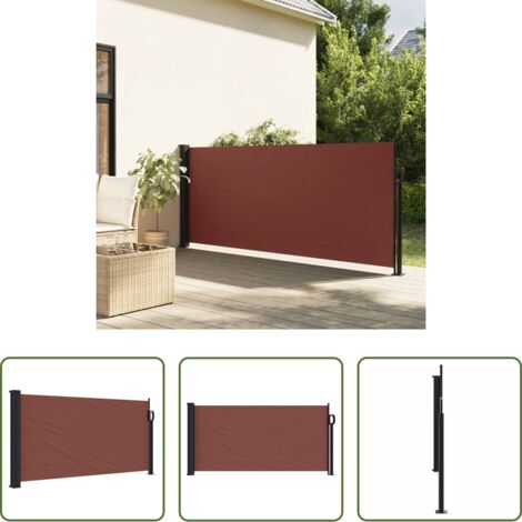 Toldo retráctil -  Toldo lateral retráctil marrón 100x500 cm