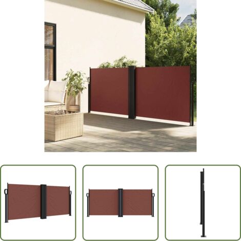 Toldo retráctil -  Toldo lateral retráctil marrón 100x600 cm