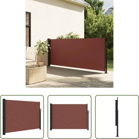 Toldo retráctil -  Toldo lateral retráctil marrón 140x500 cm