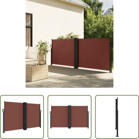 Toldo retráctil -  Toldo lateral retráctil marrón 140x600 cm