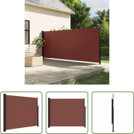 Toldo retráctil -  Toldo lateral retráctil marrón 160x500 cm