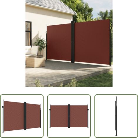 Toldo retráctil -  Toldo lateral retráctil marrón 200x1000 cm
