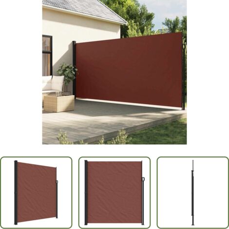 Toldo retráctil -  Toldo lateral retráctil marrón 220x500 cm