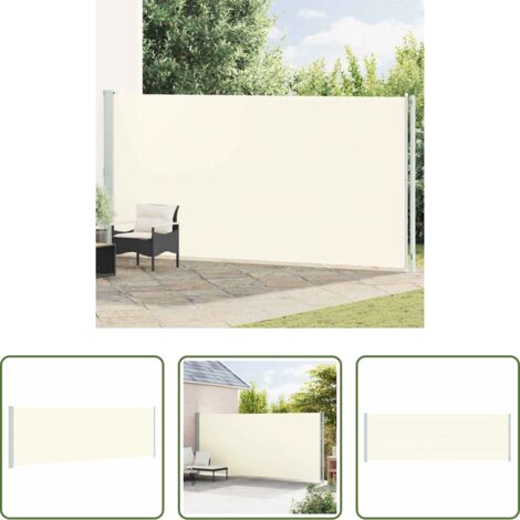Toldo retráctil -  Toldo lateral retráctil para patio crema 200x600 cm