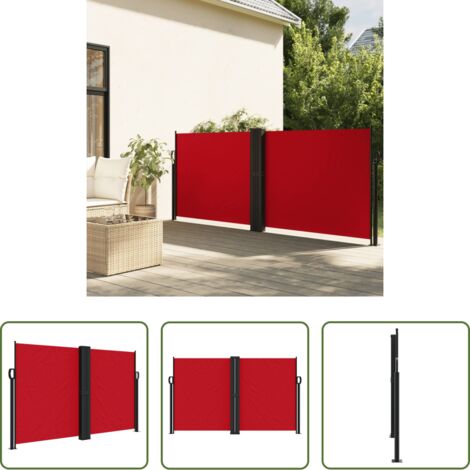 Toldo retráctil -  Toldo lateral retráctil rojo 140x1000 cm