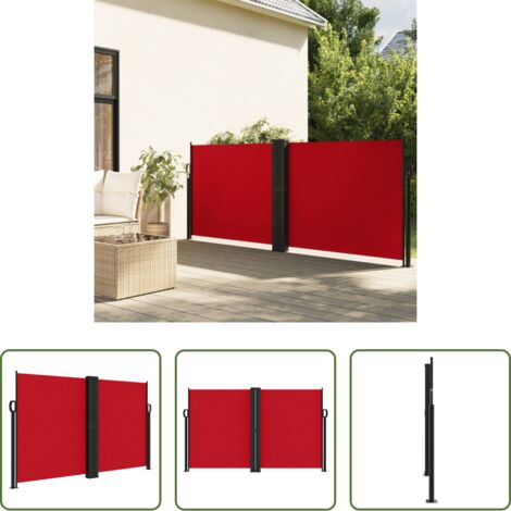 Toldo retráctil -  Toldo lateral retráctil rojo 140x600 cm