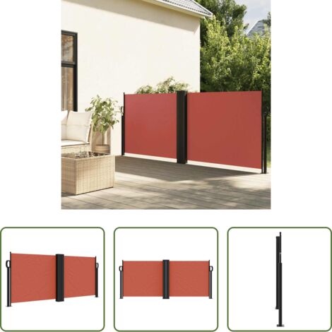 Toldo retráctil -  Toldo lateral retráctil terracota 100x600 cm