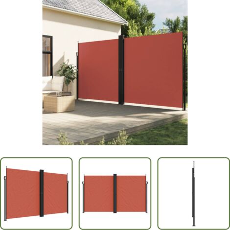 Toldo retráctil -  Toldo lateral retráctil terracota 200x1000 cm