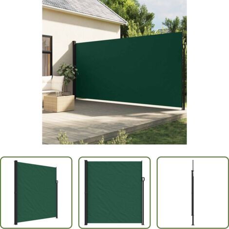Toldo retráctil -  Toldo lateral retráctil verde oscuro 220x500 cm