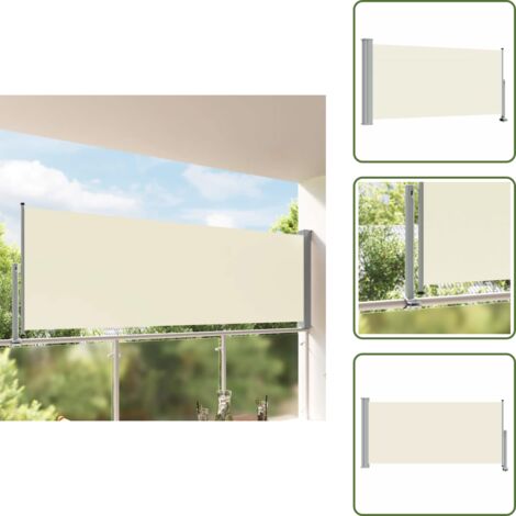 Toldo retráctil - vidaXL Toldo lateral retráctil para patio 120x300 cm crema - Toldo para patio