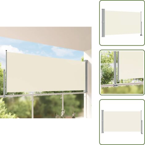 Toldo retráctil - vidaXL Toldo lateral retráctil para patio 140x300 cm crema - Toldo para balcón
