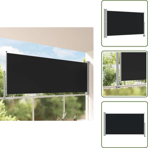 Toldo retráctil - vidaXL Toldo lateral retráctil para patio 140x300 cm negro - Toldo para patio