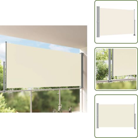 Toldo retráctil - vidaXL Toldo lateral retráctil para patio 160x300 cm crema - Toldo para patio