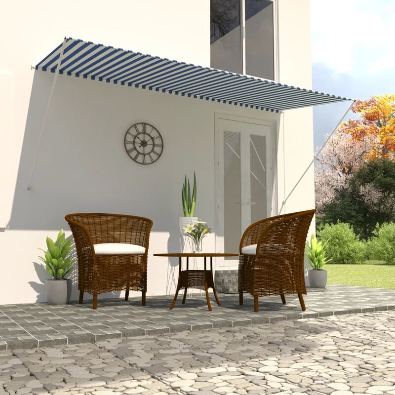 

Toldo retráctil 300x150 cm azul y blanco - Multicolor