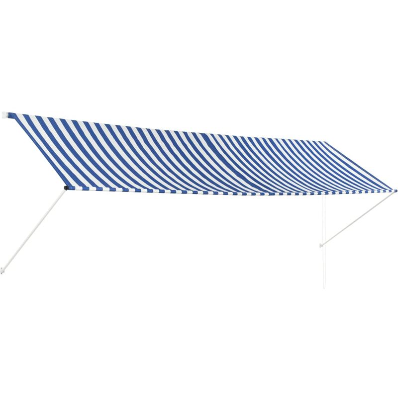 

Toldo retráctil 400x150 cm azul y blanco - Multicolor