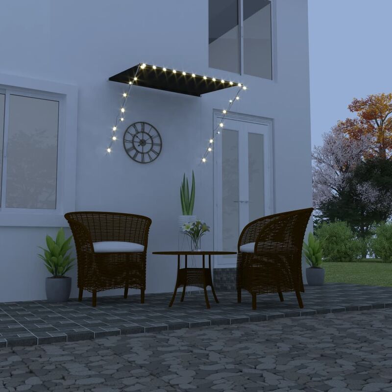

Toldo retráctil con LED gris antracita 150x150 cm - Gris