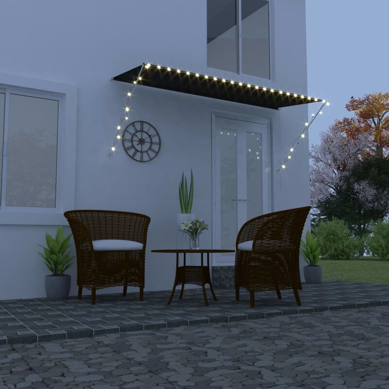 

Toldo retráctil con LED gris antracita 300x150 cm - Gris