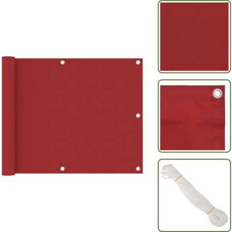 Toldo rojo - vidaXL Toldo para balcón tela oxford rojo 75x500 cm - Toldo para balcón con protección UV