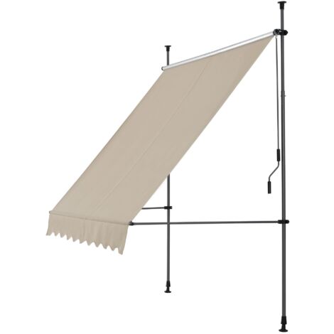 Toldo solar metal y poliéster altura variable arena 250 x 120 x 200-300 cm 030001122