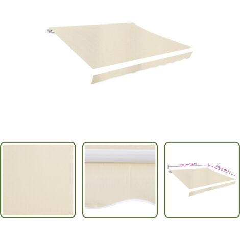 Toldo superior -  Toldo de lona color crema 3x2,5 m sin armazón