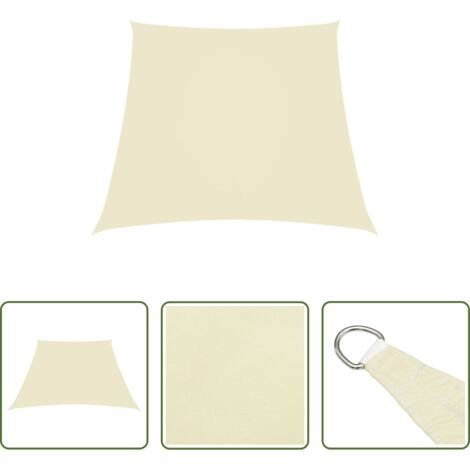 Toldo trapezoidal -  Toldo de vela trapezoidal de tela oxford color crema 2/4x3 m