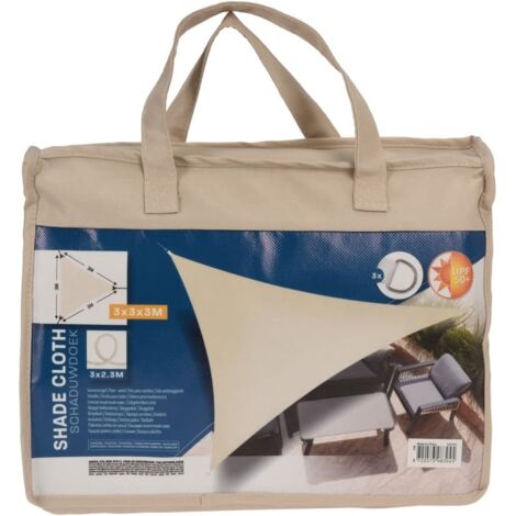 TOLDO TRIANGULAR 3M C/BOLSA CREMA