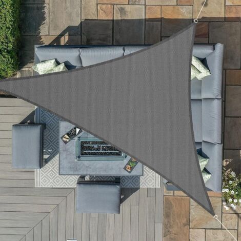 Toldo triangular de grafito de 5x5x5 m, tejido impermeable, protección UV del 95%, para uso exterior, jardín y terraza.